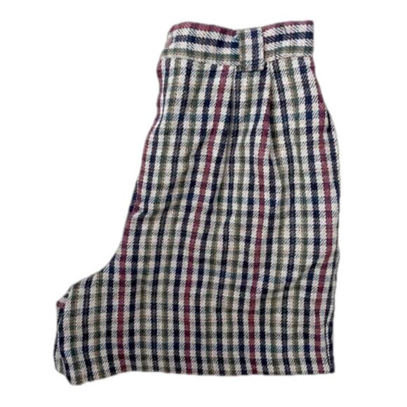 Vintage Multicoloured Pleat Front Wool Blend Shorts - M / 8-10 / 30" Waist - Picture 7 of 13